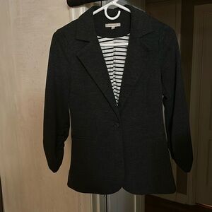 Stretchy dark gray fitted blazer